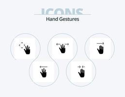 hand gester glyf ikon packa 5 ikon design. hand. mobil. zoom i. hand. krupp vektor