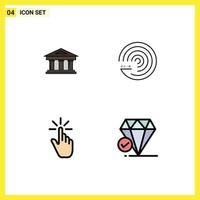 4 kreativ ikoner modern tecken och symboler av Bank klick finansiera modell gest redigerbar vektor design element