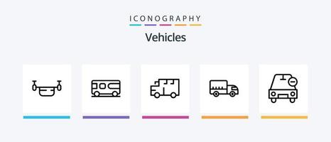 fordon linje 5 ikon packa Inklusive buss. av. fordon. Nej. bil. kreativ ikoner design vektor