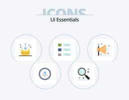 ui Essentials Flat Icon Pack 5 Icon-Design. Liste. Design. Suche. Schnittstelle. herunterladen vektor