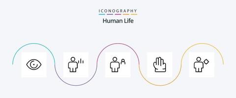 mänsklig linje 5 ikon packa Inklusive kropp. hand. mänsklig. hugg. par vektor