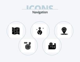 Navigations-Glyphen-Icon-Pack 5 Icon-Design. . Karte. . Platz vektor