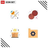 packa av 4 kreativ platt ikoner av kommunikation pengar kokos folkmassan data redigerbar vektor design element