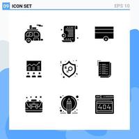Aktienvektor-Icon-Pack mit 9 Zeilenzeichen und Symbolen für Feminismus-Grafik Geldbemühungen Geschäft editierbare Vektordesign-Elemente vektor