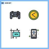 4 kreative Symbole moderne Zeichen und Symbole des Controller-Zeichen-Joysticks links Spa-Schild editierbare Vektordesign-Elemente vektor