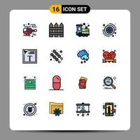 Aktienvektor-Icon-Pack mit 16 Zeilenzeichen und Symbolen für die Schriftgestaltung Farbe Text ausfüllen Babyzeichen erfassen bearbeitbare kreative Vektordesign-Elemente vektor