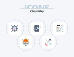 Chemie flach Icon Pack 5 Icon Design. chemisch. Experiment. Flasche. Bildung. chemisch vektor