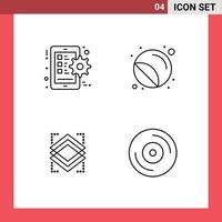 4 kreative Symbole moderne Zeichen und Symbole von Zahnradschichten Smartphone-Druckerschicht editierbare Vektordesign-Elemente vektor