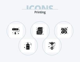 Drucken von Glyphen-Icon-Pack 5-Icon-Design. Drucken. cmyk. Bürste. drucken. Zeitung vektor