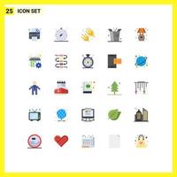 Stock Vector Icon Pack mit 25 Linienzeichen und Symbolen für Stand Home Navigation Wok Gemüse editierbare Vektordesign-Elemente