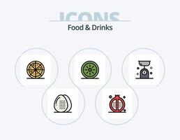 mat och drycker linje fylld ikon packa 5 ikon design. matlagning. mat. mat. drycker. kaka vektor