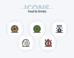 mit Speisen und Getränken gefülltes Icon-Pack 5-Icon-Design. Kochen. Lebensmittel. Lebensmittel. Getränke. Plätzchen vektor