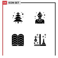 Stock Vector Icon Pack mit 4 Zeilen Zeichen und Symbolen für Pflanzenbildung Catering Service Chemie editierbare Vektordesign-Elemente