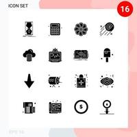 16 kreative Symbole, moderne Zeichen und Symbole der Datenverarbeitung, bearbeitbare Vektordesign-Elemente für das Blumenwachstumsgeschäft vektor