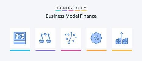 finansiera blå 5 ikon packa Inklusive . strategi. pengar. kontanter. kreativ ikoner design vektor