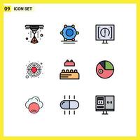 9 kreativ ikoner modern tecken och symboler av analys konstruktör service tegelstenar mål redigerbar vektor design element