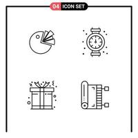 användare gränssnitt packa av 4 grundläggande fylld linje platt färger av paj jul diagram rörmokare islam redigerbar vektor design element