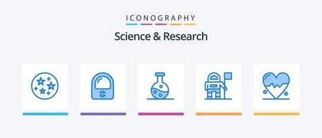 Science Blue 5 Icon Pack inklusive. Wissenschaft. Wissenschaft. schlagen. kreatives Symboldesign vektor