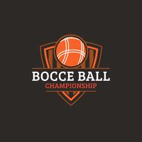 vintage bocce championship logo emblem vektor
