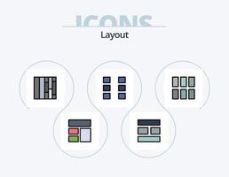 Layoutlinie gefüllt Icon Pack 5 Icon Design. . . Schnittstelle. Layout. rahmen vektor