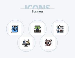 Business Line gefüllt Icon Pack 5 Icon Design. Entwicklung. Planke. finanziell. Ausbildung. Konferenz vektor