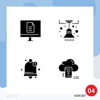 Stock Vector Icon Pack mit 4 Zeilen Zeichen und Symbolen für Business Interface Online-Möbel Benutzer editierbare Vektordesign-Elemente