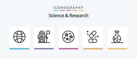 Science Line 5 Icon Pack inklusive . Flagge. Virus. Bakterien. kreatives Symboldesign vektor