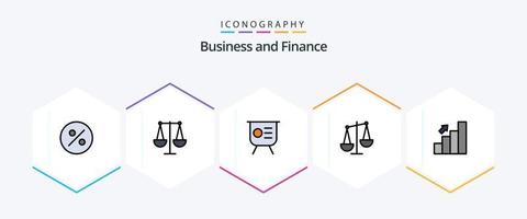 finansiera 25 fylld linje ikon packa Inklusive Diagram. bar. grundton. Libra. företag vektor