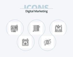 Digital Marketing Line Icon Pack 5 Icon-Design. Belohnung. investieren. Buchen. anbauen; wachsen. Dollar vektor