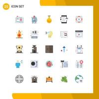 Satz von 25 modernen ui-Symbolen Symbole Zeichen für die Entwicklung von App-Garantie Bildung Wissenschaft editierbare Vektordesign-Elemente vektor