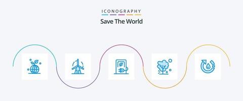 Save the World Blue 5 Icon Pack inklusive Erde. trocken. Energie. Fahrzeug. elektrisch vektor