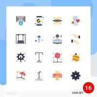 användare gränssnitt packa av 16 grundläggande platt färger av barn nöje stift hjärta telefon redigerbar packa av kreativ vektor design element