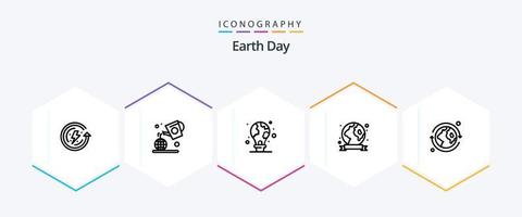 jord dag 25 linje ikon packa Inklusive jorden. ekologi. skydd. jord dag. jord vektor