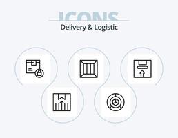 Lieferung und Logistiklinie Icon Pack 5 Icon Design. Logistik. Lieferung. Paket. Versand. zerbrechlich vektor