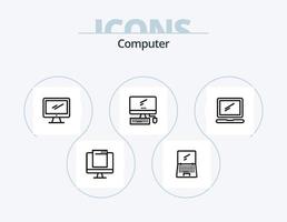 dator linje ikon packa 5 ikon design. enhet. dator. imac. mobil. enhet vektor