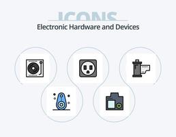 Gerätezeile gefüllt Icon Pack 5 Icon Design. Energie. Geräte. Signal. aufladen. Stock vektor