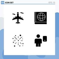 4 kreativ ikoner modern tecken och symboler av flygplan avatar värld kanada enhet redigerbar vektor design element