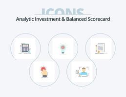 Analytische Investitionen und Balanced Scorecard Flat Icon Pack 5 Icon Design. Idee. Finanzen. Scan. Markt. finanziell vektor