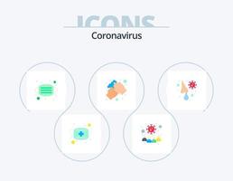 coronavirus platt ikon packa 5 ikon design. tvätta. händer. överföring. rena. medicinsk vektor