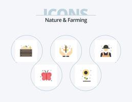 Natur und Landwirtschaft Flat Icon Pack 5 Icon Design. Natur. Garten. Landwirtschaft. Landwirtschaft. Gemüse vektor