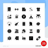 25 kreative Symbole, moderne Zeichen und Symbole von Shrit-Tool-Gewichtsoptionen, Technologie, editierbare Vektordesign-Elemente vektor