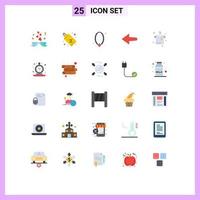 Gruppe von 25 flachen Farbzeichen und Symbolen zum Aufhängen von Kleidung, Schmuck, linker Anhänger, editierbare Vektordesign-Elemente