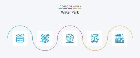 vatten parkera blå 5 ikon packa Inklusive . svamp. simning. vatten vektor