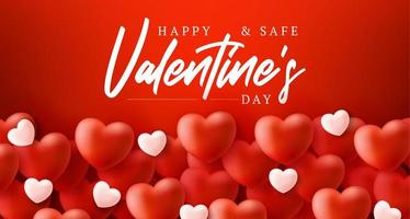 glücklicher und sicherer Valentinstag-Verkaufshintergrund vektor