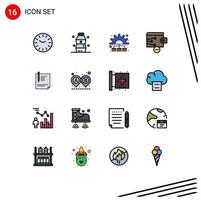 Stock Vector Icon Pack mit 16 Zeilen Zeichen und Symbolen für Seitendokument Marketingvertrag entfernen editierbare kreative Vektordesign-Elemente
