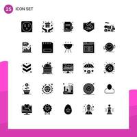 uppsättning av 25 modern ui ikoner symboler tecken för transport cykel skydd mustasch fäder redigerbar vektor design element