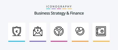 företag strategi och finansiera linje 5 ikon packa Inklusive Diagram. hitta. företag. Sök. japan. kreativ ikoner design vektor