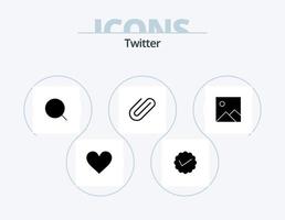 Twitter-Glyphen-Icon-Pack 5 Icon-Design. zwitschern. Clip. zwitschern. Bindemittel. max vektor