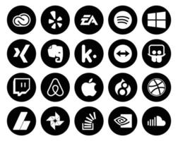 20 Social Media Icon Pack inklusive Drupal Air BNB Windows Twitch Teamviewer vektor