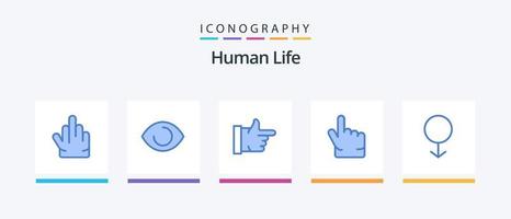 mänsklig blå 5 ikon packa Inklusive . man. tummen upp. manlig. hand. kreativ ikoner design vektor